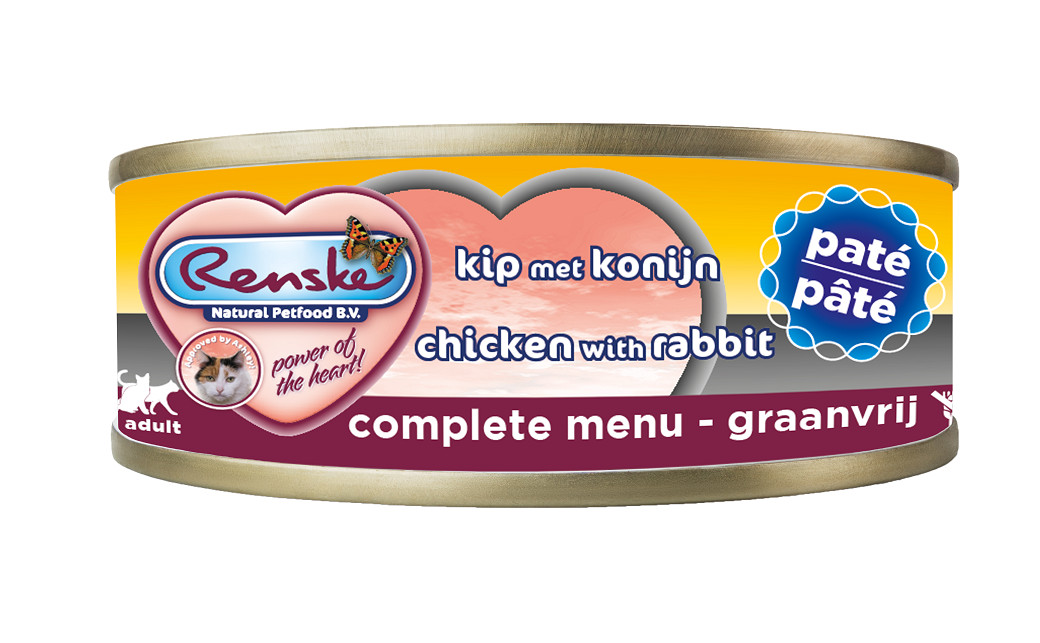 Renske Pastete Huhn & Kaninchen Katzen-Nassfutter (70 g)