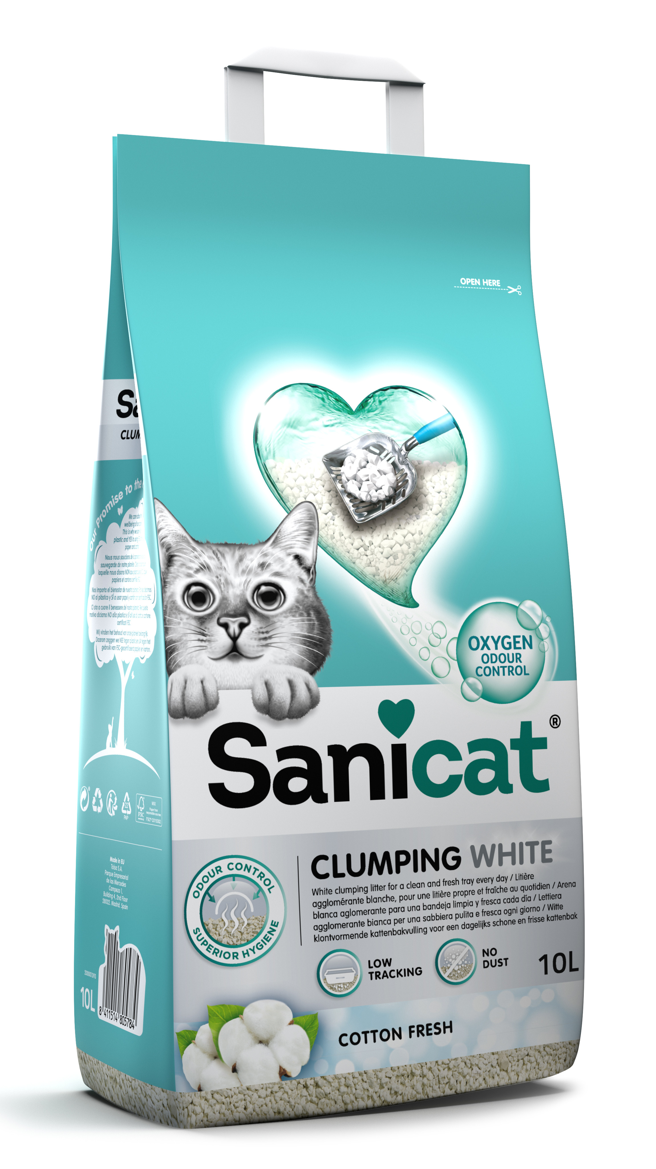 Sanicat Clumping White Cotton Fresh kattengrit