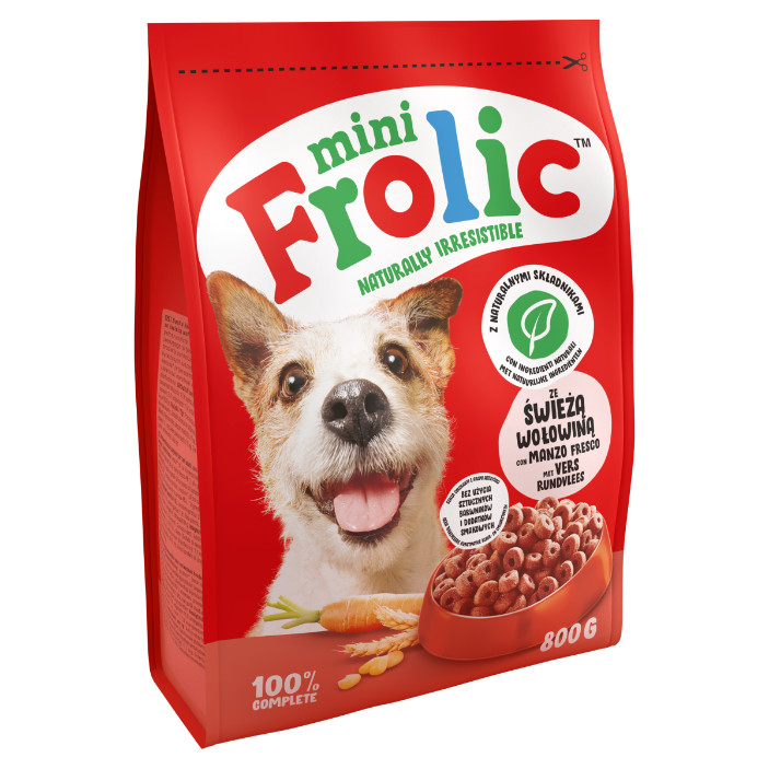 Frolic Mini met rund hondenvoer