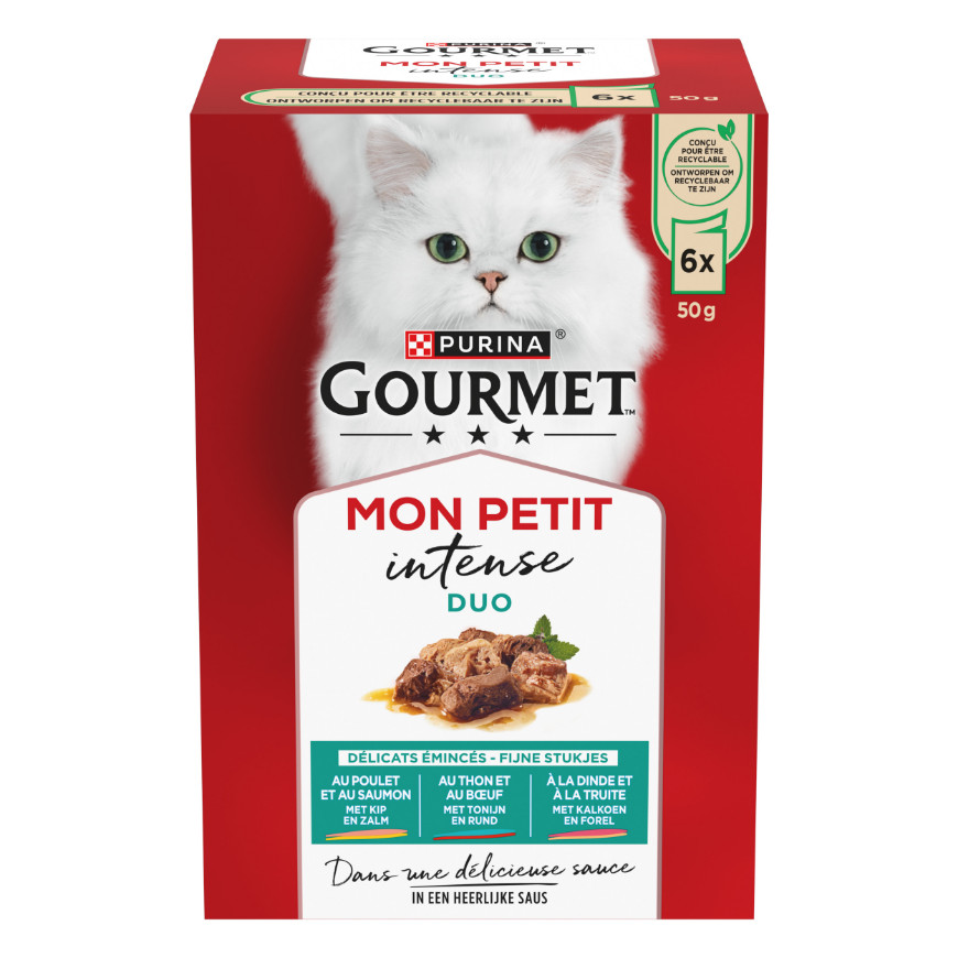 Gourmet Mon Petit Intense mit Fisch und Fleisch Nassfutter Katze