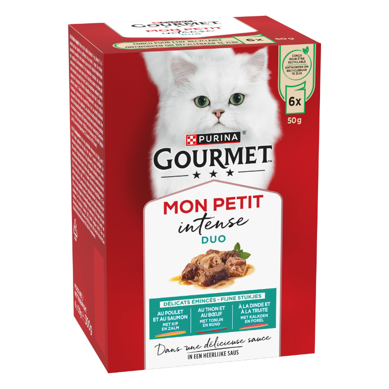 Gourmet Mon Petit Intense mit Fisch und Fleisch Nassfutter Katze