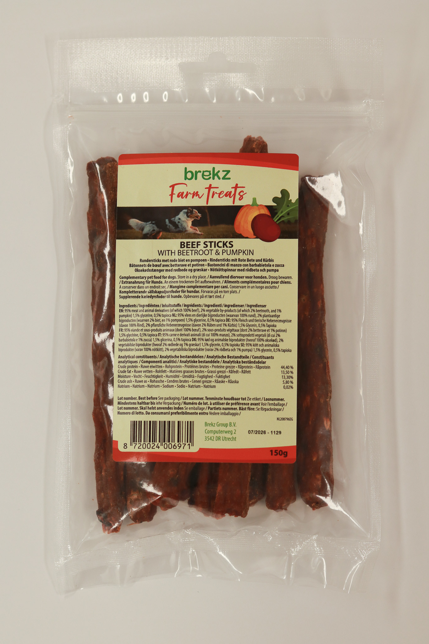 Brekz Farm Treats Rindersticks mit Roter Rübe und Kürbis Hundesnack