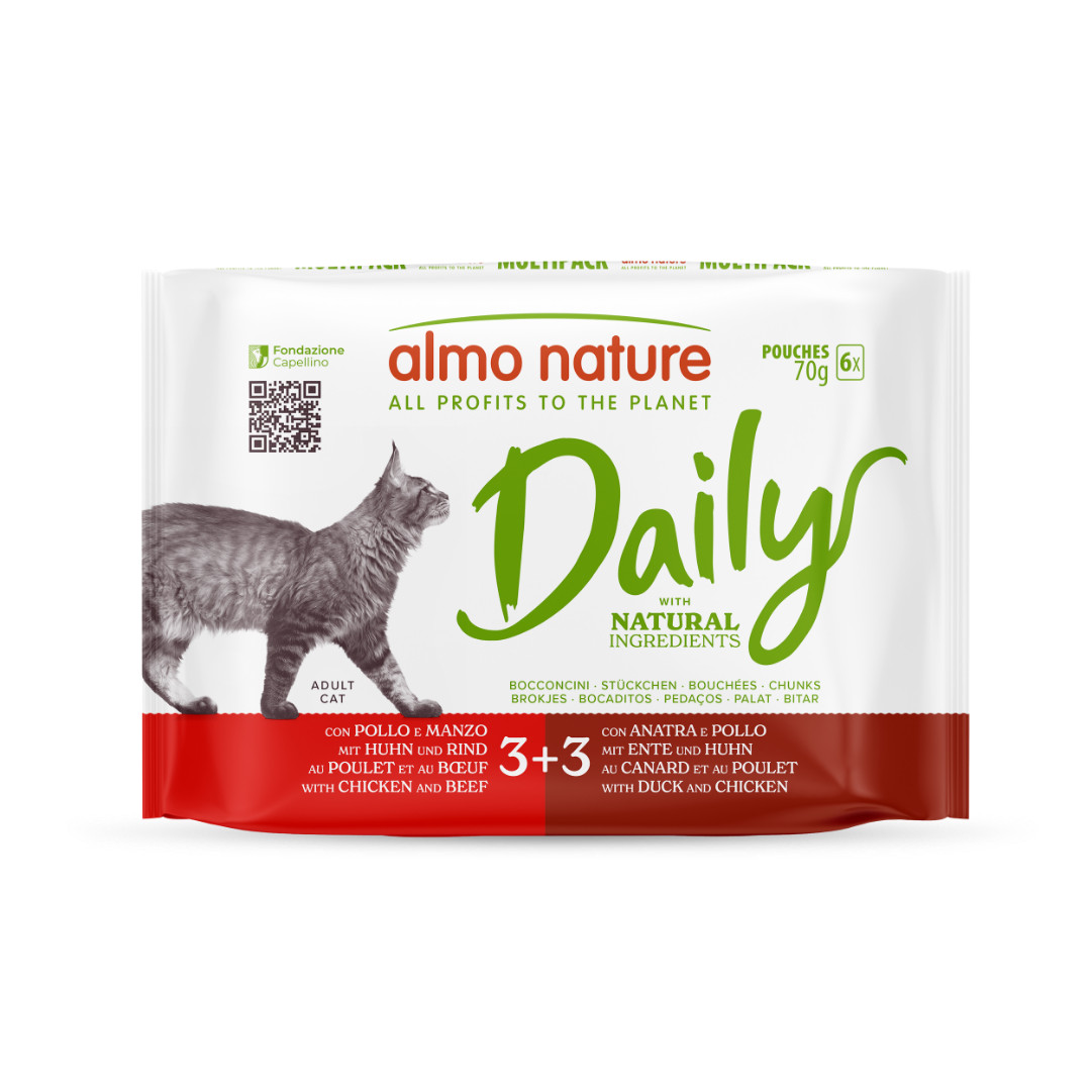 Almo Nature Daily met kip multipack natvoer kat (70 g)