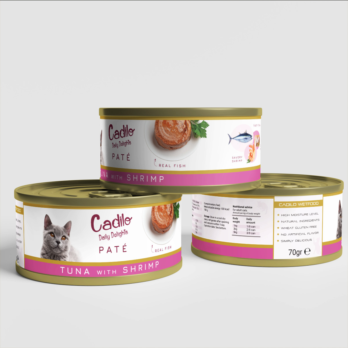 Cadilo met garnalen paté natvoer kat (70 g)