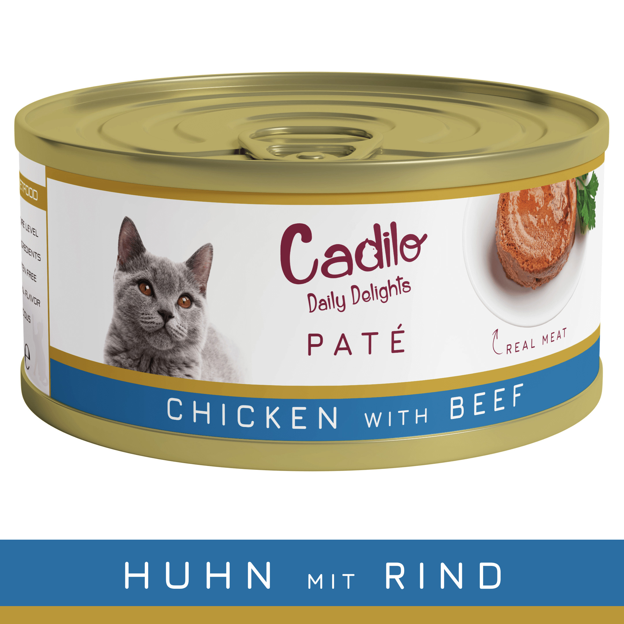 Cadilo Daily Delights - kyckling med nötkött paté - våtfoder katt (70 g)