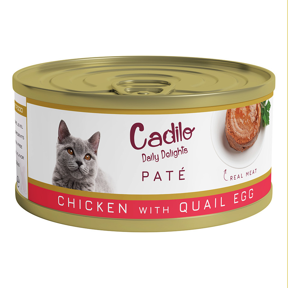 Cadilo kip met kwartelei paté natvoer kat (70 g)