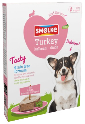 Smølke Tasty Turkey vers gestoomde vis nat hondenvoer